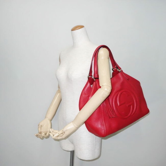 Gucci Soho Leather Tote Bag Red - Picture 3 of 3